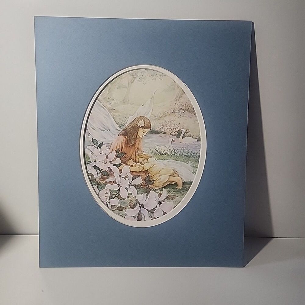 Shirley Barber Fairy Art Print Sleeping Child Swans Flowers Fantasy Woodland